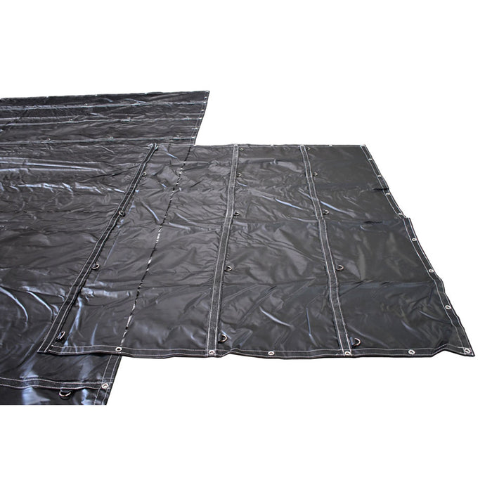 Heavy Duty Lumber Truck Tarps - 24'6'' x 27' (8' Drop) Black 16 oz